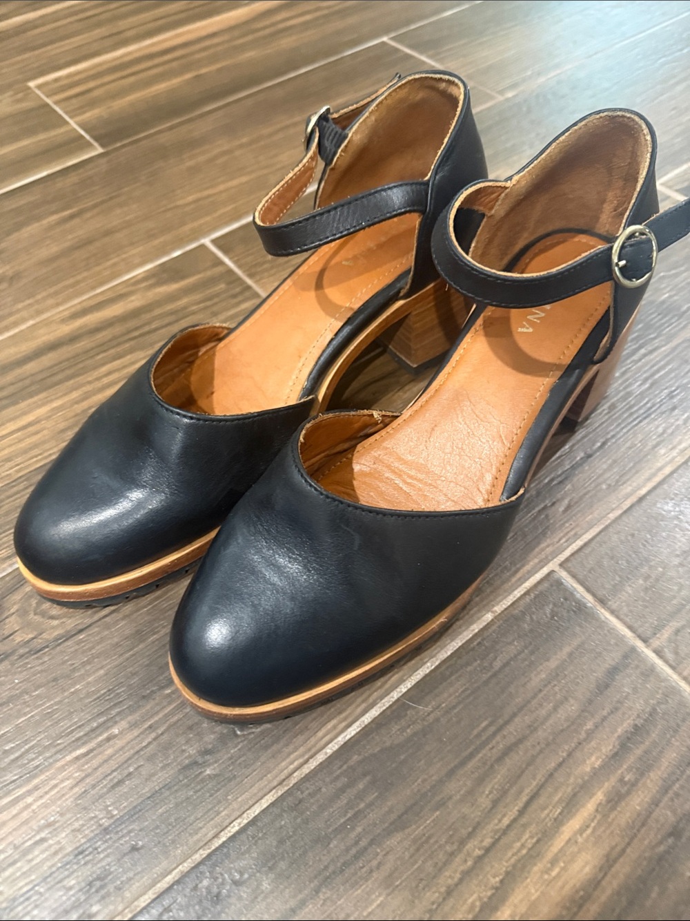 Patina  Leather Ankle-Strap Platform Heels - Picture 4 of 4